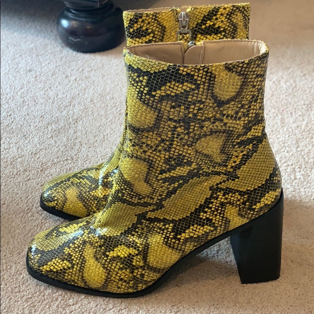 ASOS Yellow Snakeskin Boots